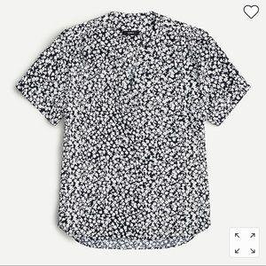 J.Crew Drapey band-collar top in ditsy floral